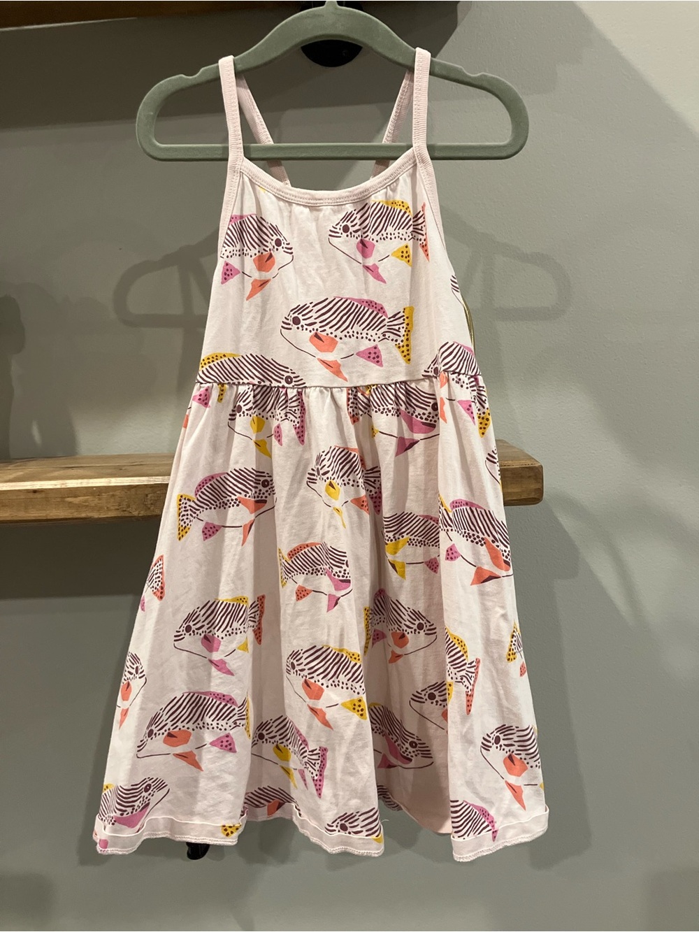 Tea Collection Girls Halter Neck Pink Dress with Tropical Fish Size 6